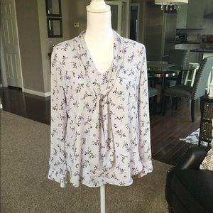Ann Taylor front tie blouse size S